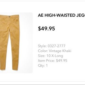 AE HIGH WAISTED JEGGING (NEW)